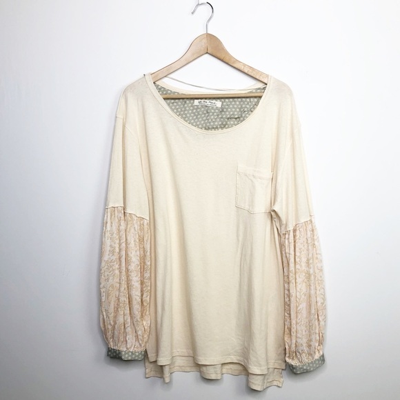 FREE people jade Boho mixed media blouse - Picture 10 of 14